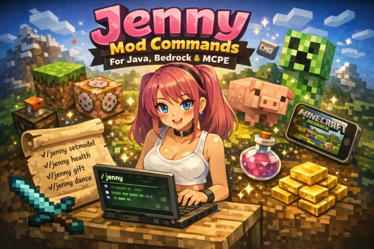 Jenny Mod Commands For Java, Bedrock & MCPE List 2025